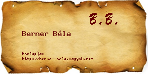 Berner Béla névjegykártya