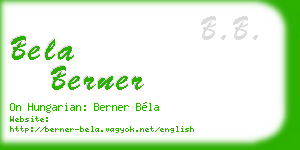 bela berner business card