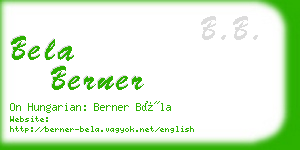 bela berner business card